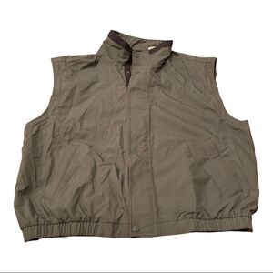 Perry Ellis Vest Zip Snap Closure Olive Green XXL